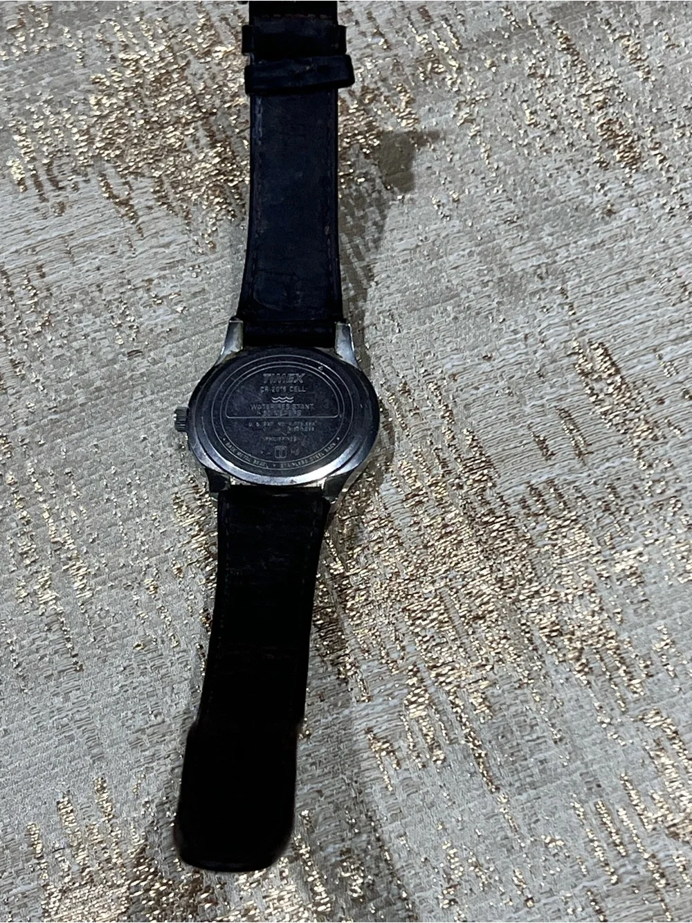 Timex Expedition Indiglo Quartz Watch Date WR50m White Dial Black Leather 34mm